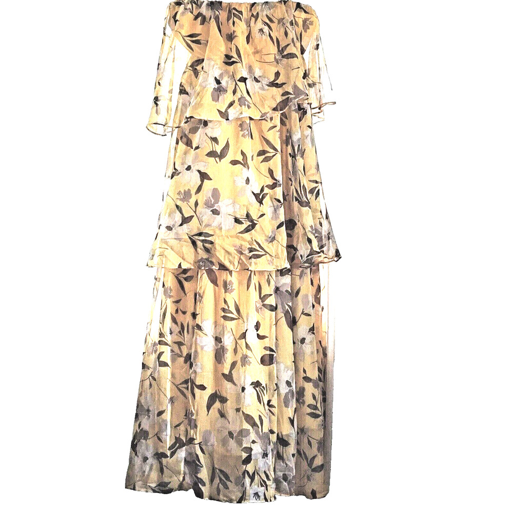 Petal & Pup Yellow Strapless Ruffled Maxi Dress NWT - Picture 6 of 12